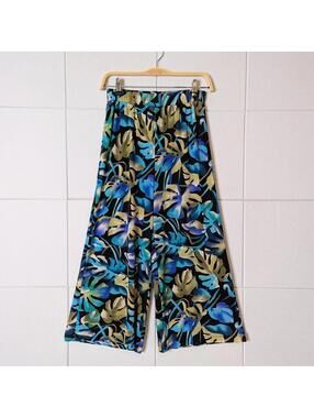 Vintage Chico's Travelers tropical monstera print wide leg gaucho pants
